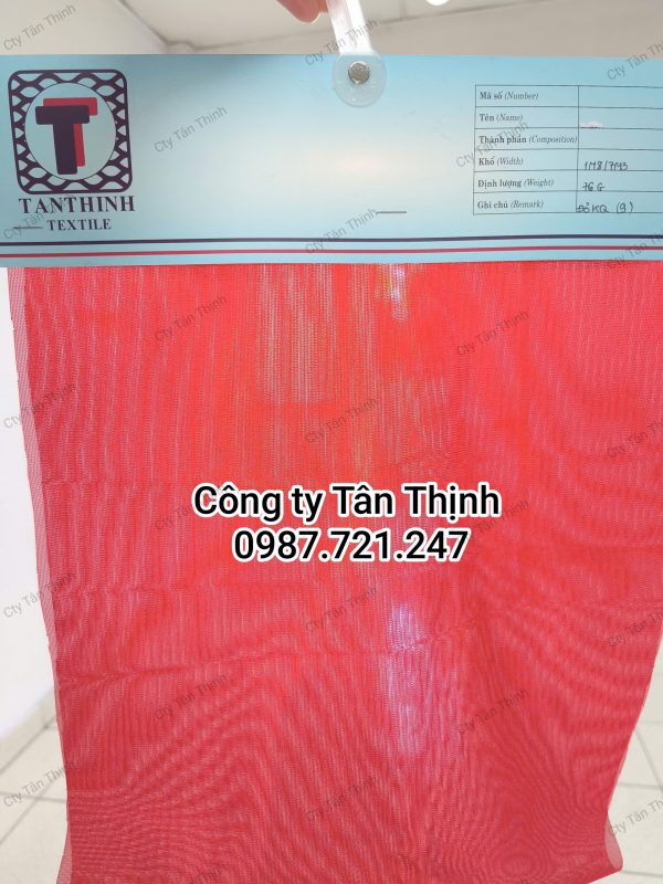 Vải palize màu khăn quàng đỏ (Mã màu 9) - Công ty Tân Thịnh